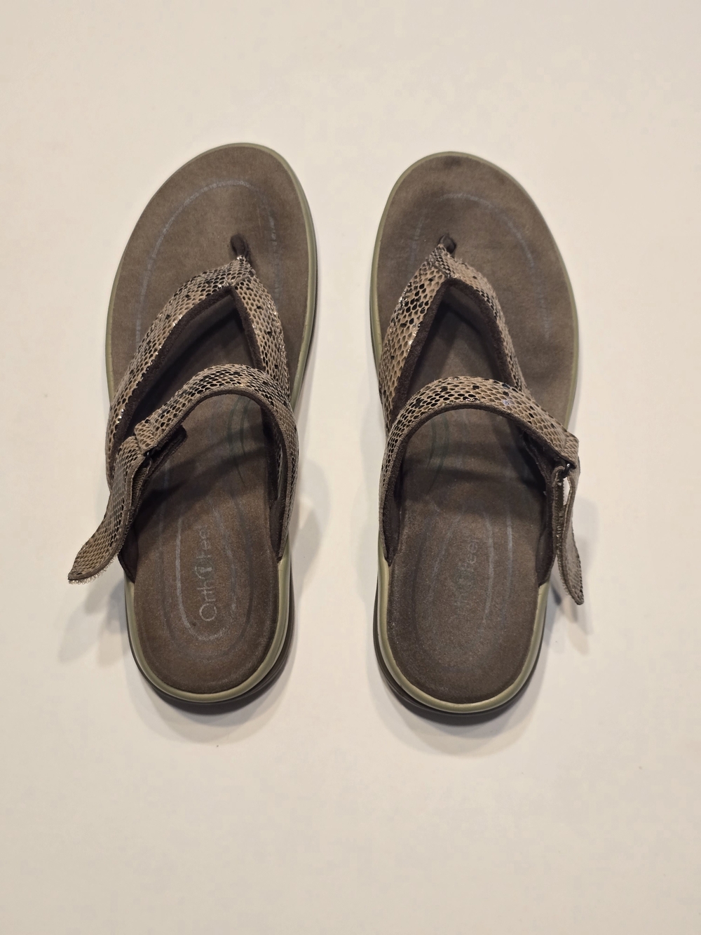 Women's Taupe Suede Thong Sandals with Adjustable Strap
